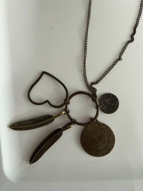 American Eagle Outfitters Bronze Tone Charm Necklace
